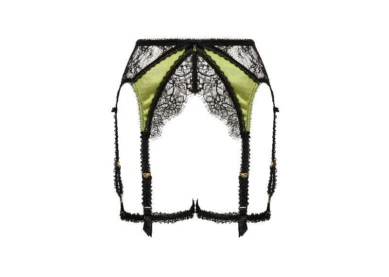 Women's Silk Lingerie SetsGlamcatcher Black & Olive Suspender Belt by Dita Von Teese Women's Silk Lingerie SetsGlamcatcher Black & Olive Suspender Belt by Dita Von Teese
