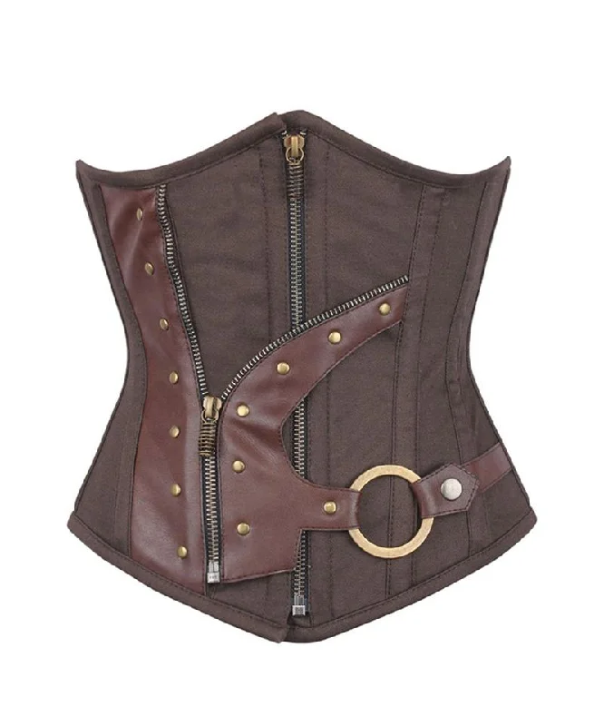 Lace - covered corsets for a feminine touchEmilia Brown Waist Shaper Underbust Corset Lace - covered corsets for a feminine touchEmilia Brown Waist Shaper Underbust Corset