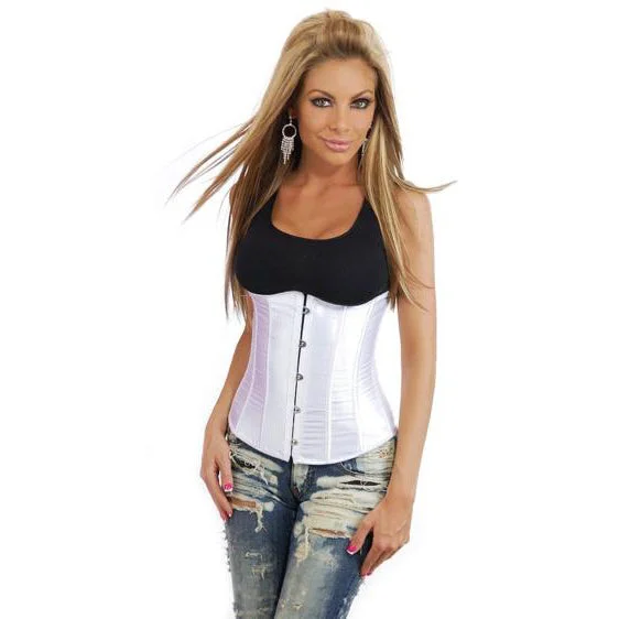 Denim - look corsets for a casual yet stylish twistWhite Satin Underbust Corset