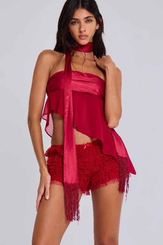 Wedding - style bustiers for bridesmaids or special eventsRegina Corset Top In Scarlet Red