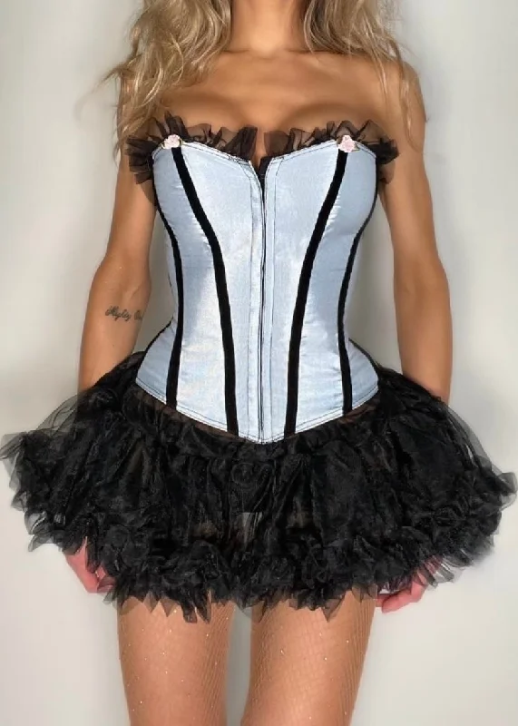 Breathable corsets for all - day wearWhimsycore Blue Fairy Strapless Coquette Heavy-Duty Corset - 90's USA-Made Vintage Breathable corsets for all - day wearWhimsycore Blue Fairy Strapless Coquette Heavy-Duty Corset - 90's USA-Made Vintage