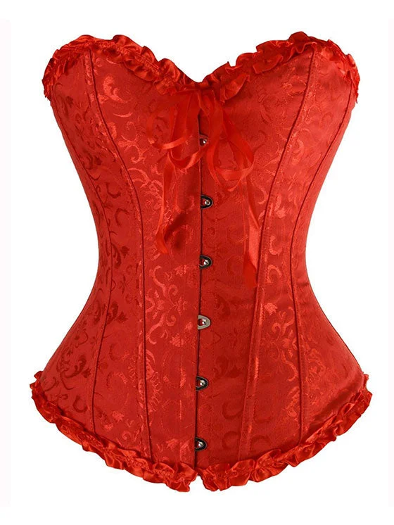 Denim - look corsets for a casual yet stylish twistRed Classic Overbust Corset