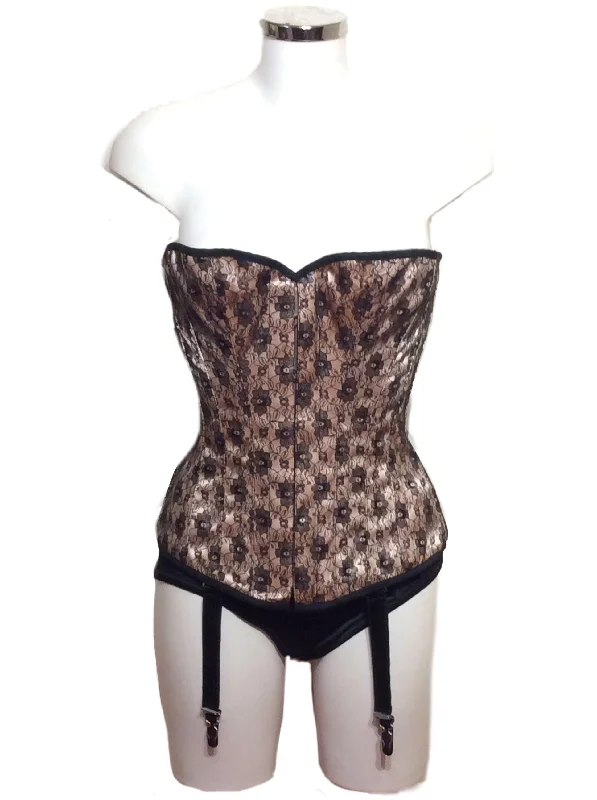 Posture - correcting bustiers for better spinal alignmentLongline Satin Corset with Lace Overlay