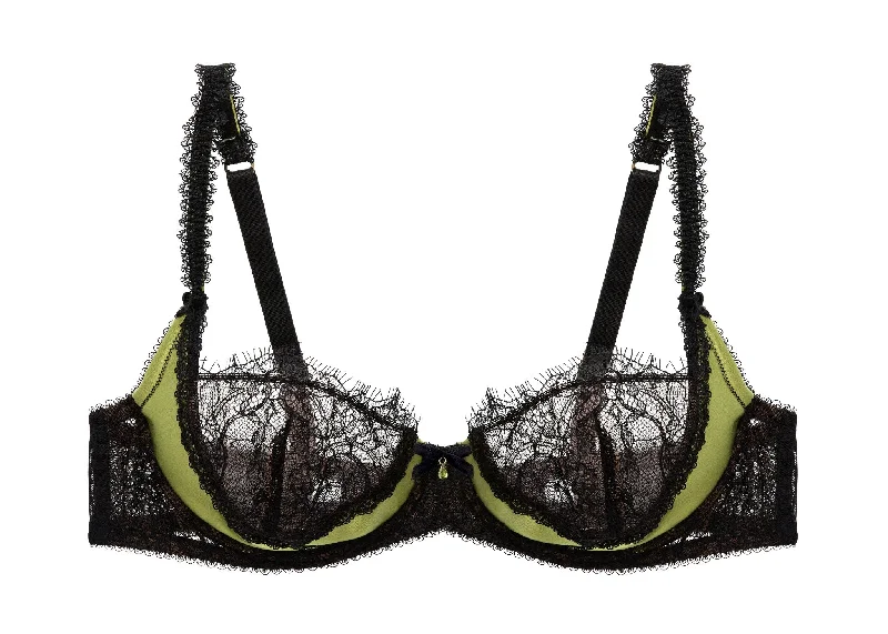 Women's Lingerie for Romantic EveningsGlamcatcher Black & Olive Underwire Bra by Dita Von Teese Women's Lingerie for Romantic EveningsGlamcatcher Black & Olive Underwire Bra by Dita Von Teese