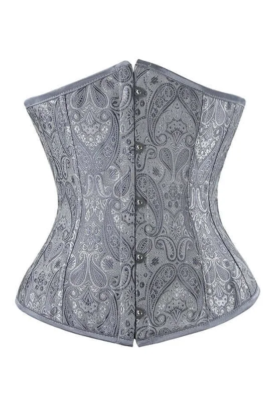 Halloween - themed corsets for a spooky costumeSteel Boned Grey Jacquard Underbust