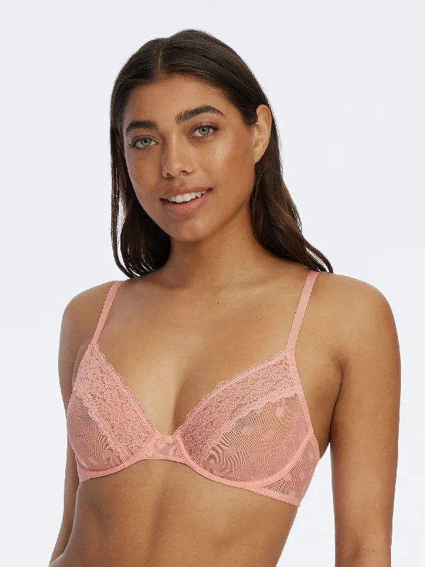 Women's pastel - colored bras for a soft lookDare Dot Unlined Underwire Plunge Bra - FINAL SALE
