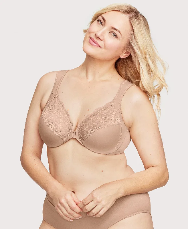 Underwire bras for enhanced support and shaping​ Front-Closure WonderWire Bra Cafe