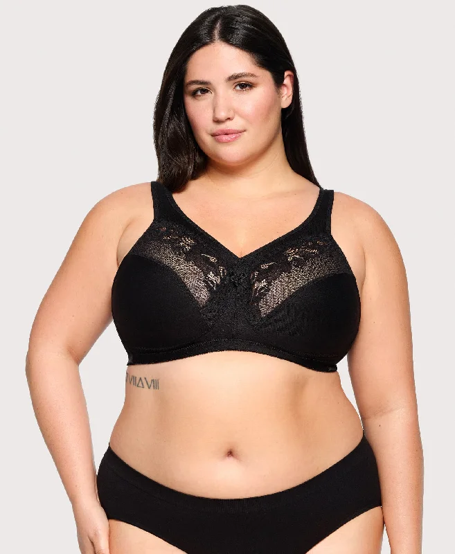 Bra with a non - padded cup for a natural feel​ MagicLift Minimizer Bra Black