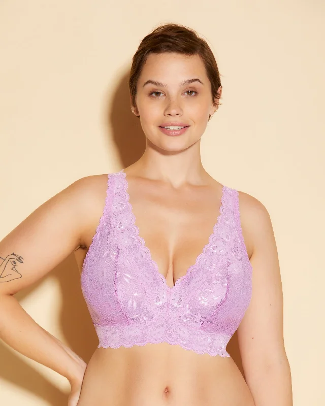 Women's bras with wide shoulder straps for supportBralette Super Curvy A Corpetto Con Scollatura A V