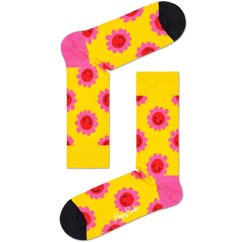 Women's crew socks with a polka - dot printHappy Socks Women's Crew Socks - Smiley Flower Women's crew socks with a polka - dot printHappy Socks Women's Crew Socks - Smiley Flower