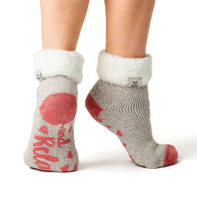 Women's cable - knit ankle socks for a cozy styleLadies Original Lounge Socks with Turnover Feather Top - Light Grey Women's cable - knit ankle socks for a cozy styleLadies Original Lounge Socks with Turnover Feather Top - Light Grey