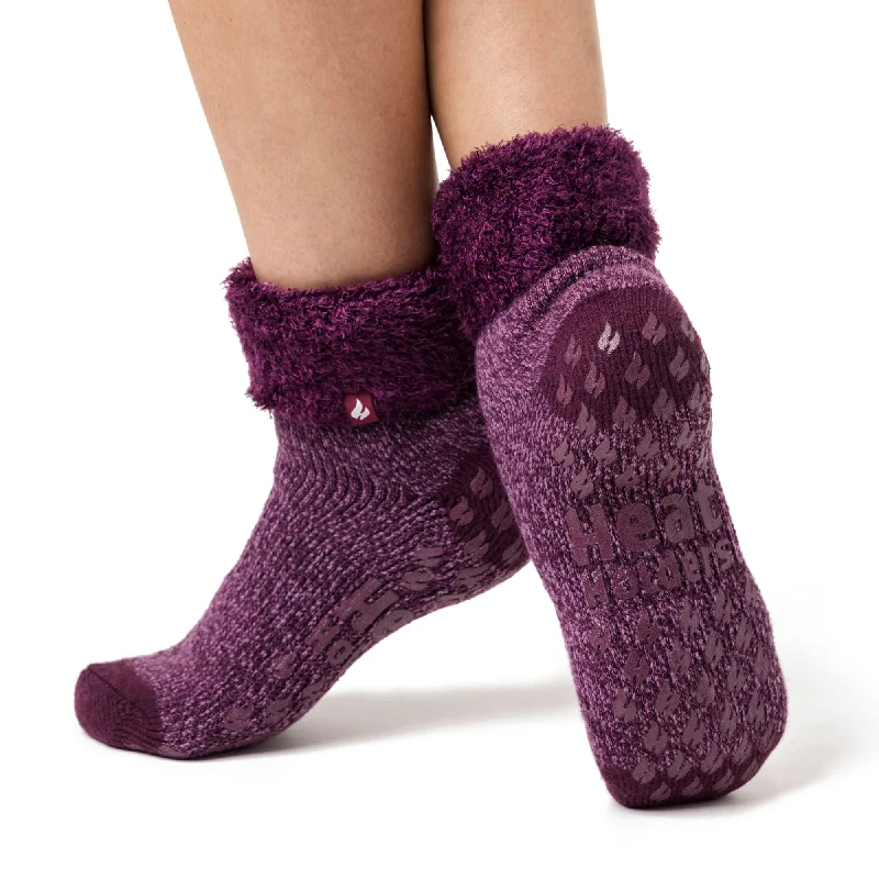 Women's over - the - calf socks with a stripe designLadies Original Queenstown Lounge Socks with Turnover Top - Rose Women's over - the - calf socks with a stripe designLadies Original Queenstown Lounge Socks with Turnover Top - Rose