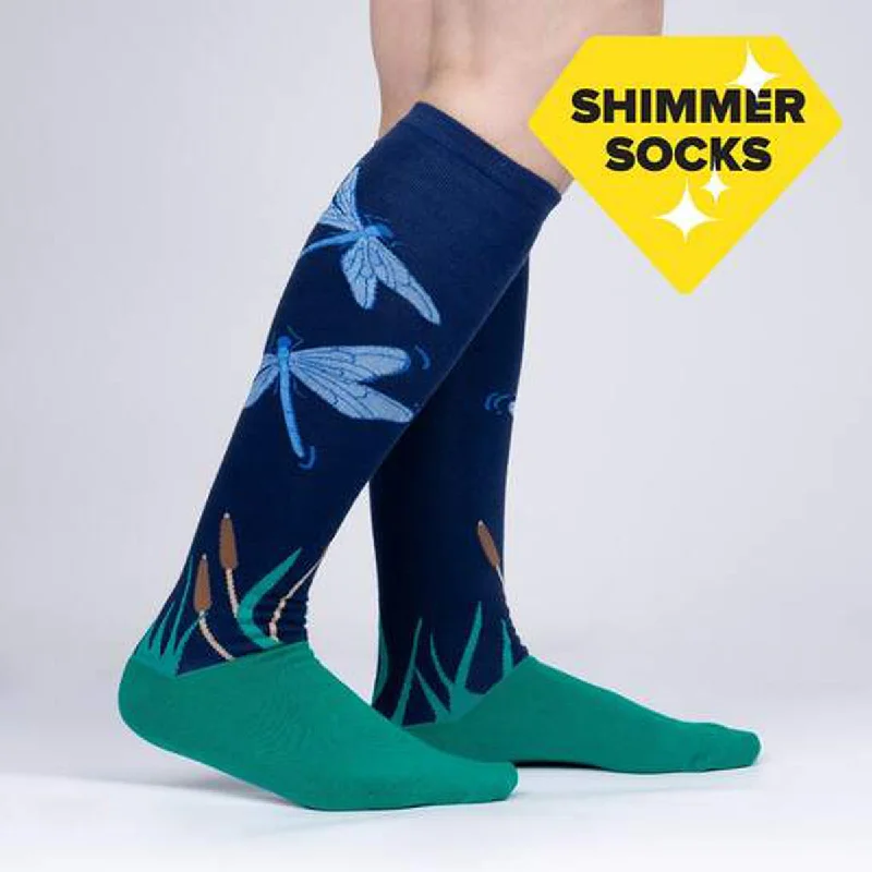 Women's cushioned sole socks for shock absorptionSock It To Me Women's Knee High Socks - Dragonfly by Night Women's cushioned sole socks for shock absorptionSock It To Me Women's Knee High Socks - Dragonfly by Night